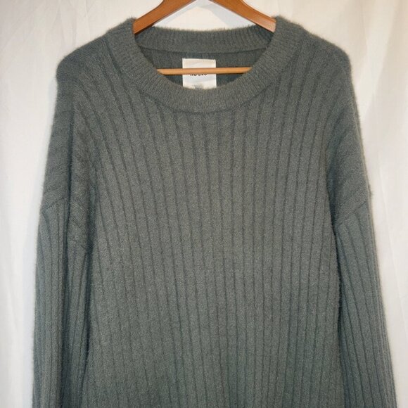 Aerie Women’s Green Ribbed Super Soft Oversized Pullover Sweater Sz S NEW - Picture 2 of 9